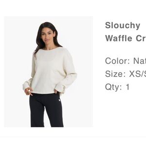 Vuori slouchy waffle crew S/XS
